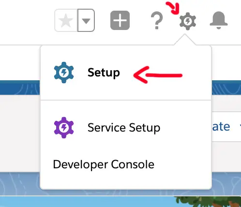 Salesforce Gear Icon - Setup