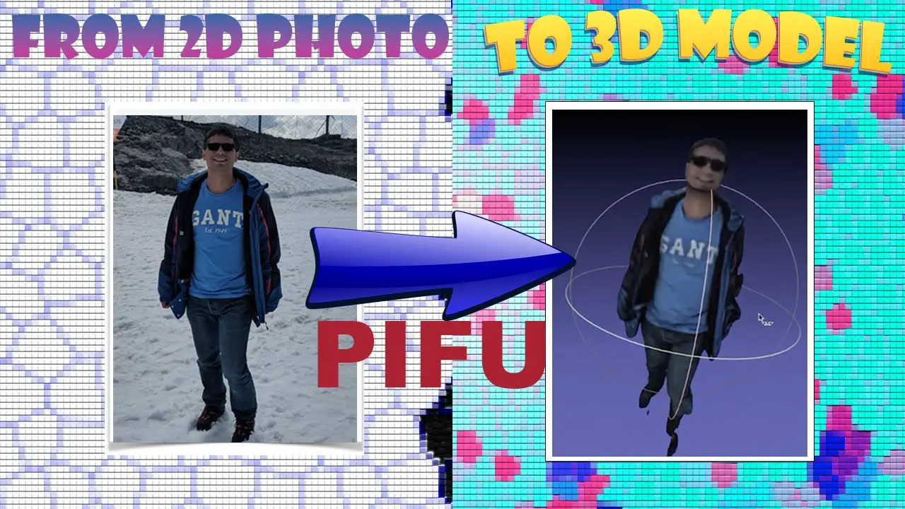 Convert a photo from 2D to 3D model with color with PIFu